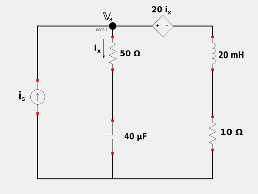 AC circuit for average power example problem.