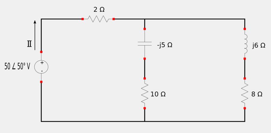 Example circuit used to determine complex power.