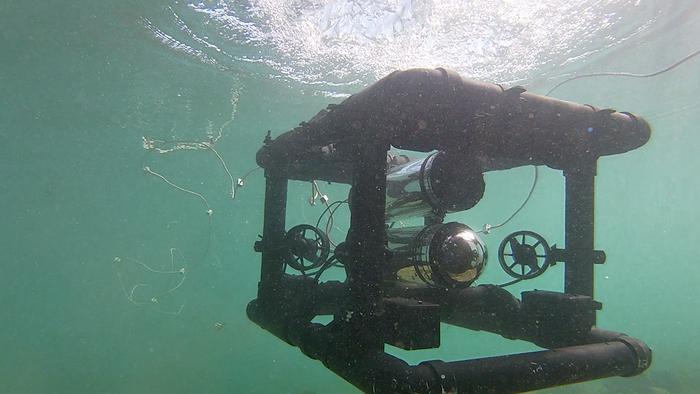 Shot of ROV under water 