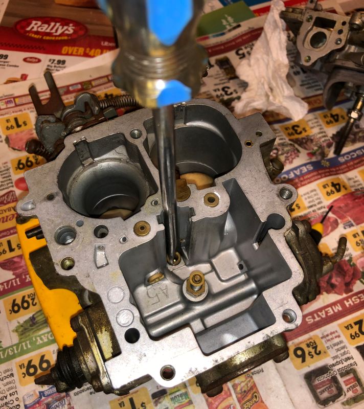  Toyota 22r Aisan carburetor secondary main jet removal