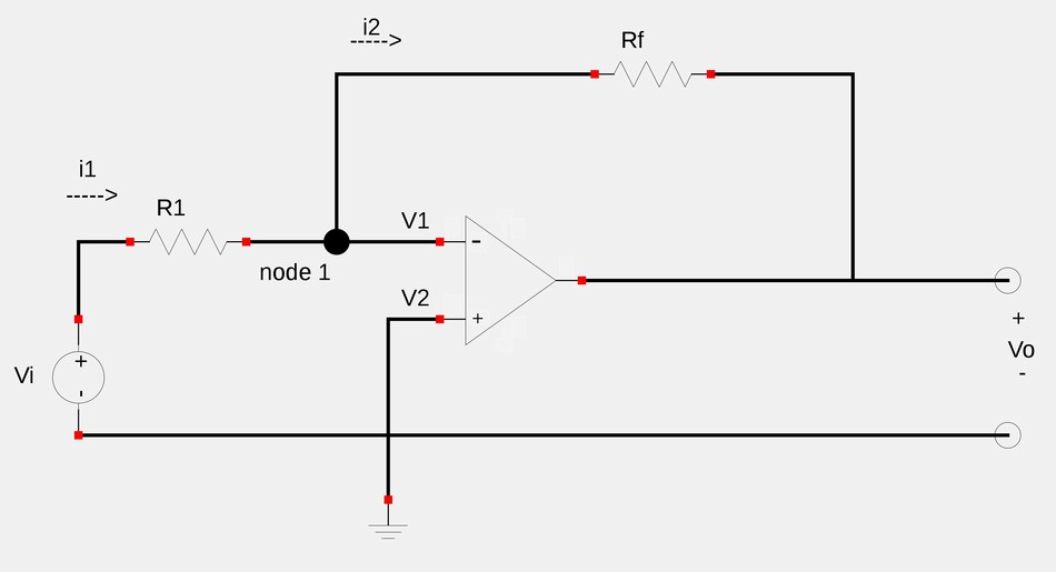 inverting op-amp schematic