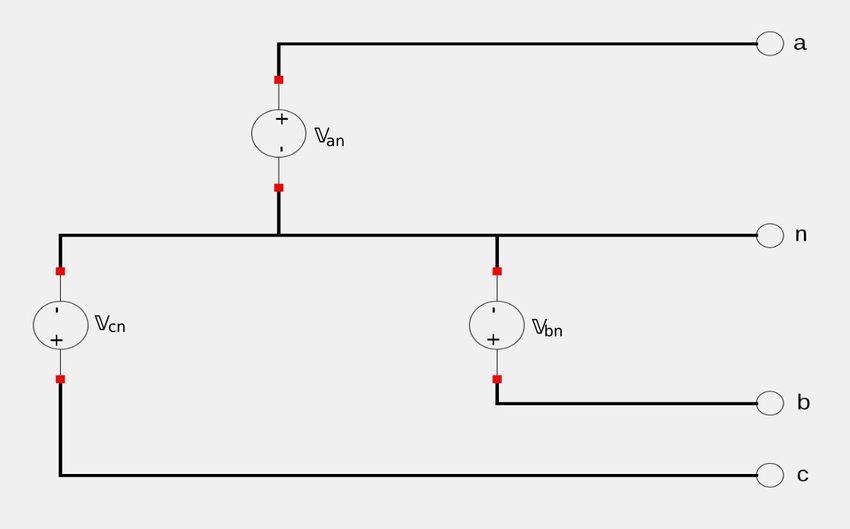 Wye connected voltage sources.