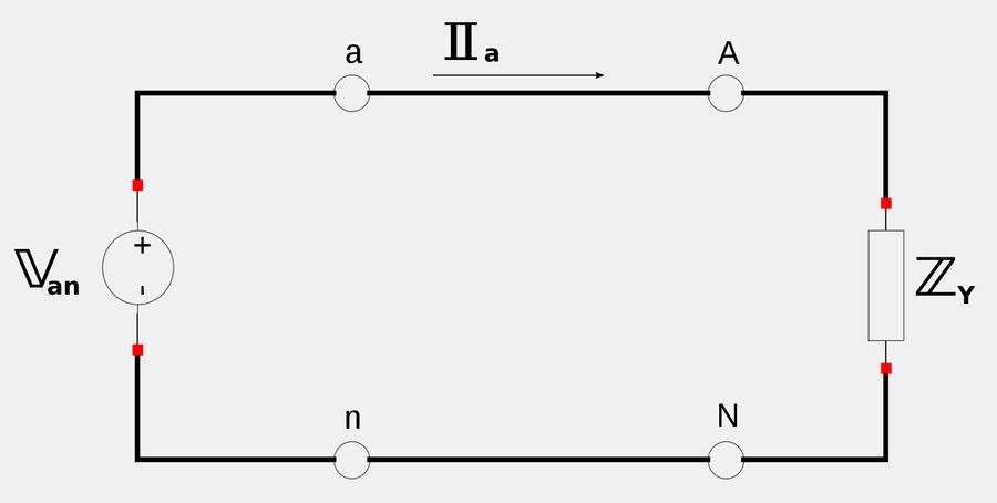 Single phase of a balanced Y-Y system