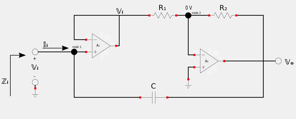 Op-amp capacitance multiplier circuit 