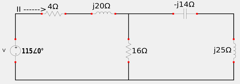 Impedance example problem schematic
