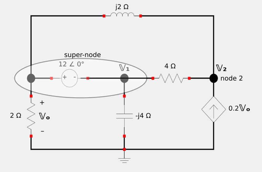 Nodal analysis with a supernode