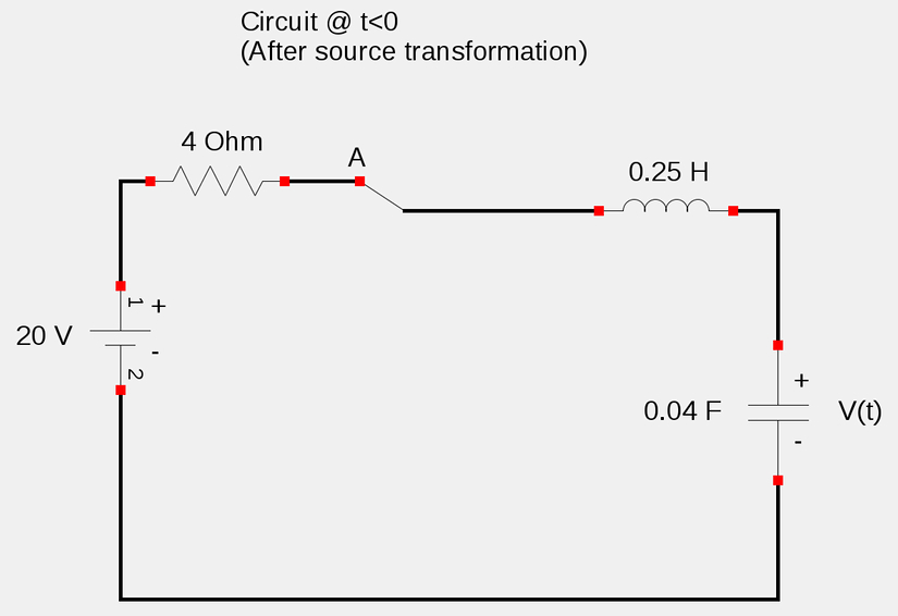 Source-free series rlc circuit example problem