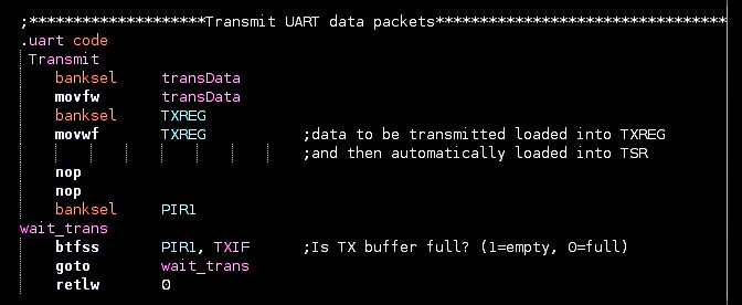 Transmitting UART data packets