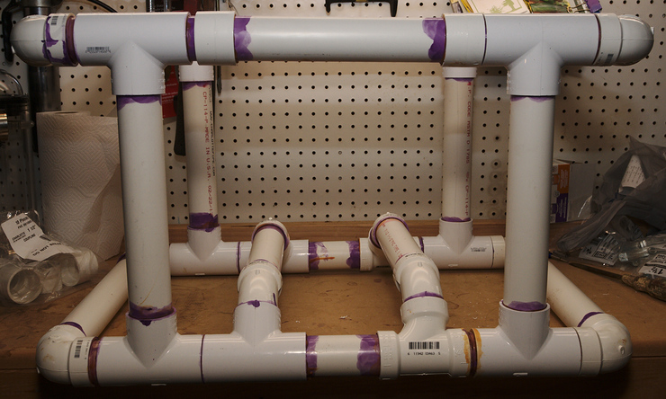 ROV frame construction using pvc pipe