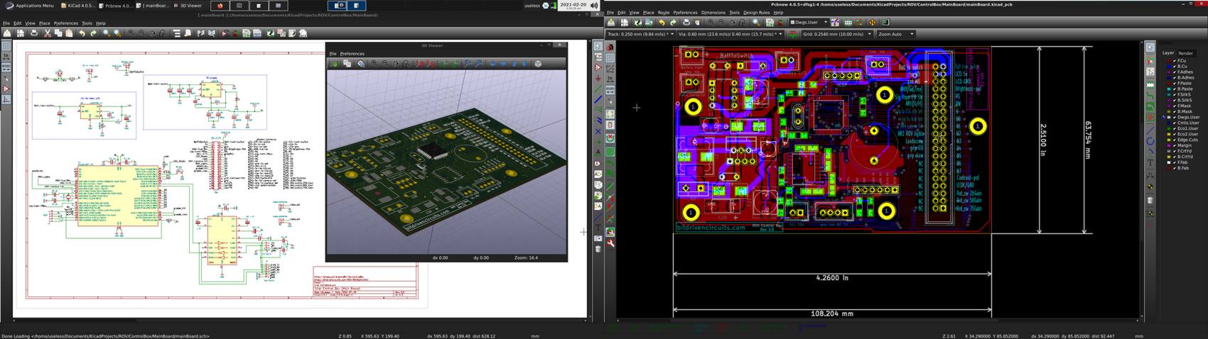 Kicad PCB layout for ROV
