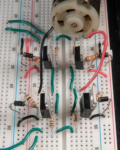 Motor connected to h-bridge